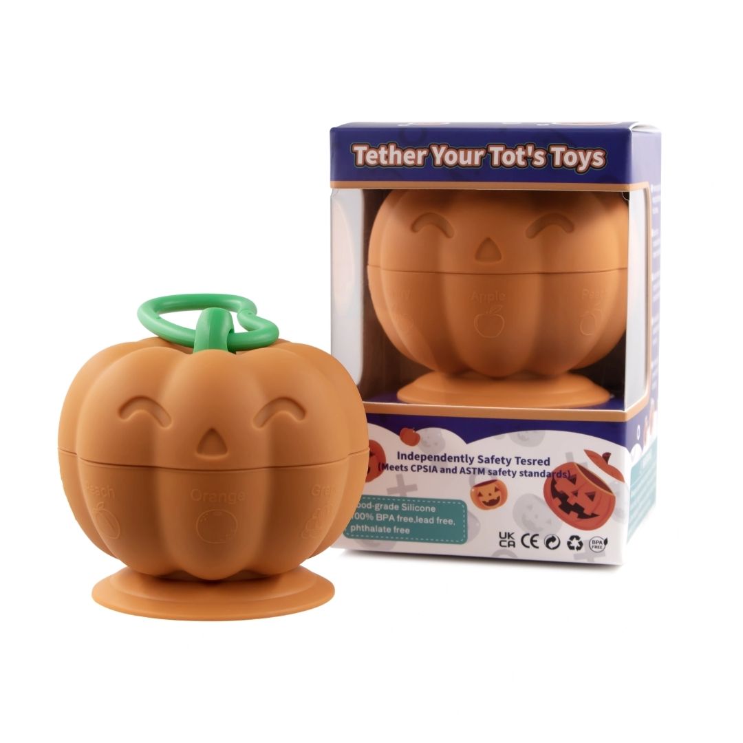 CALABAZA SUJETADOR DE JUGUETES Y CHUPETE